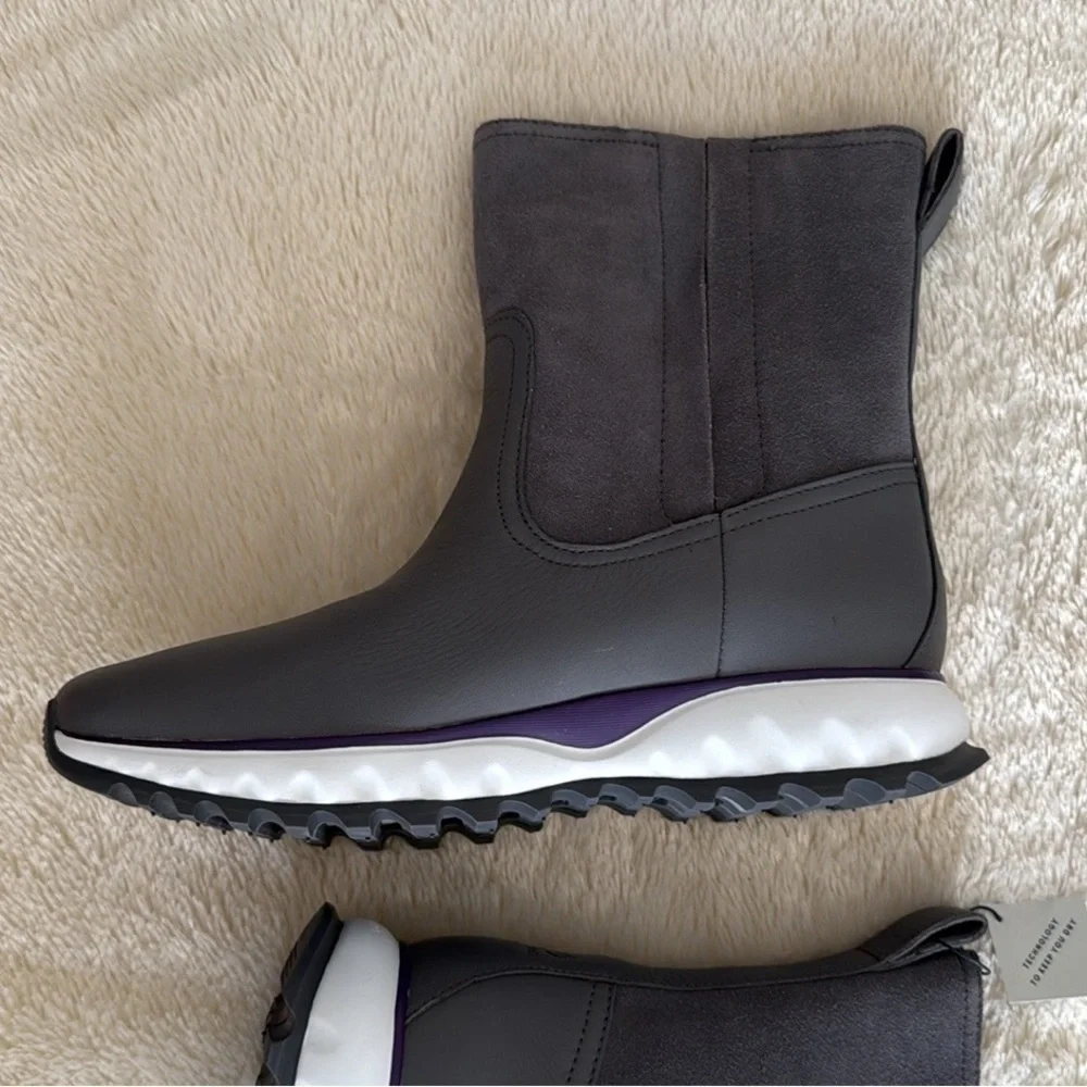 nwt Cole Haan ZERØGRAND Explore Waterproof Leather & Suede Boots in Gray size 7